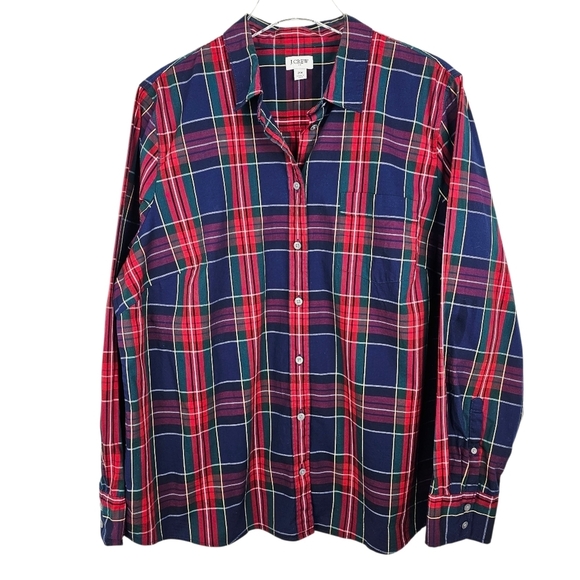 J. Crew Tops - J. Crew #BT991 Lightweight Cotton-Blend Plaid Shirt in Signature Fit 2X